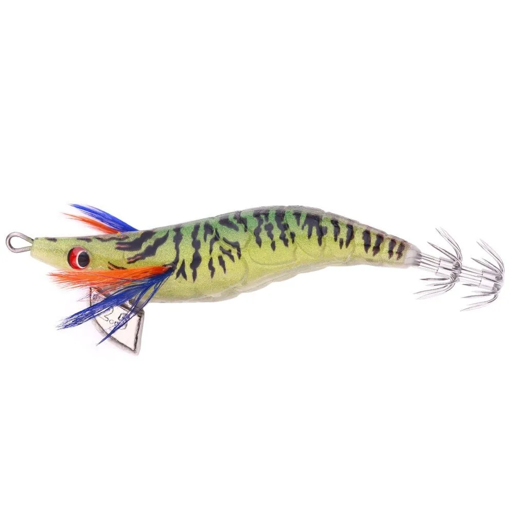 Señuelo de pesca noctilucente 10cm 12g 2,5 #   gancho de calamar artificial, plantillas de madera, calamar noctilucente artificial, plantillas de sepia - imagen 2