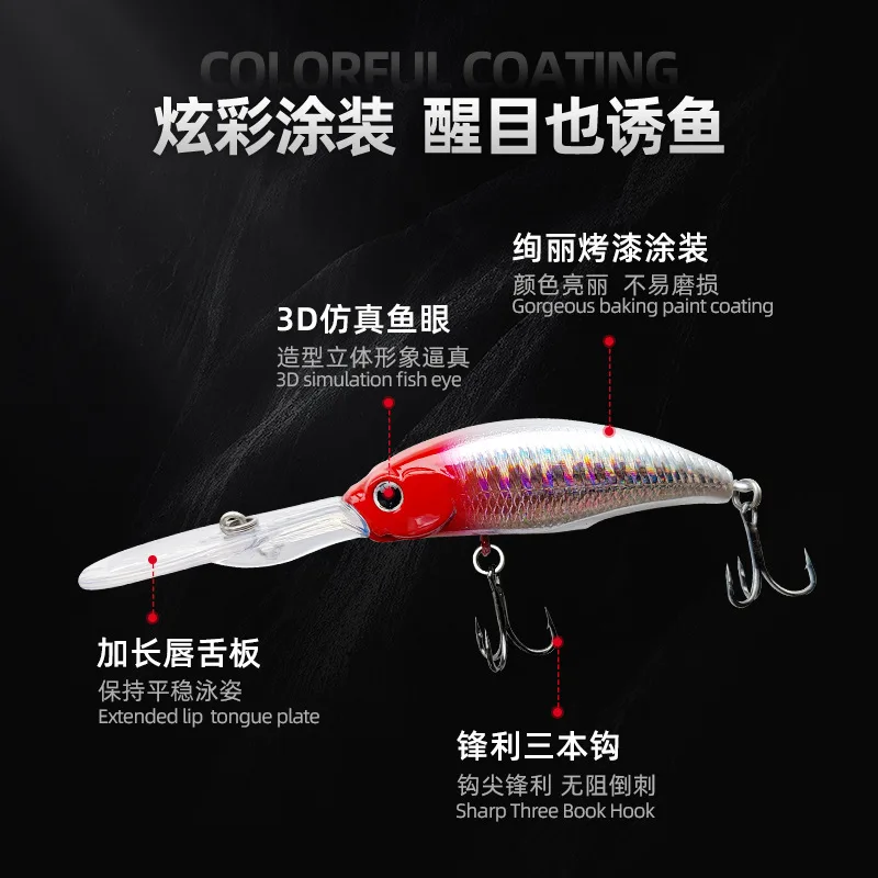 Señuelo de Pesca de pececillos, cebo duro Wobbler, Crankbait, carpa a rayas, aparejos de Pesca SwimBait, 97mm, 7,7g, 1 piezas - imagen 2