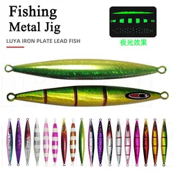 Como Señuelos de Pesca de plantilla de Metal lento 40g60g80g100g120g150g agua salada hundimiento caída dura Leurre cebo Jigging aparejos de pesca pescador