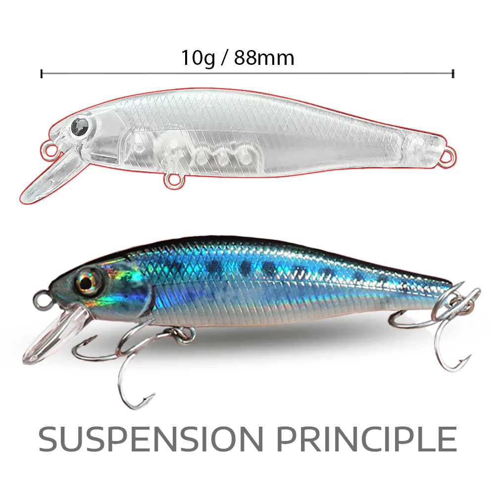 GOBAIT-señuelo de Pesca suspendido, 10g, 8,8 cm, anzuelos Minnow, Kit de Swimbait, aparejos de Pesca, sonajero Wobbler, cebo Cranbait, Jerkbaits de Pesca - imagen 2
