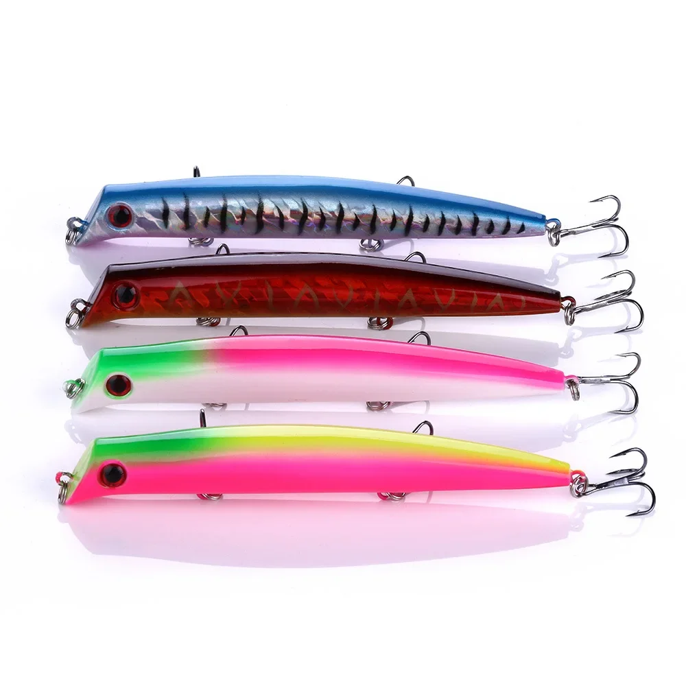1 Uds. Señuelo de pesca flotante Popper cebo duro ojos de pez 3D Isca Artificial Poper señuelo aparejos de pesca con 3 6 #   Ganchos 12,6cm 16,3g - imagen 2
