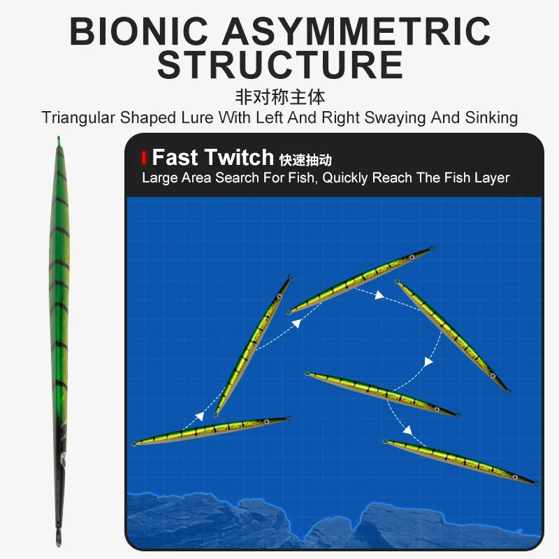 TEASER J129-señuelo de pesca Jigbait duro de Metal, anzuelo luminoso de hundimiento rápido, plantilla de Metal brillante, 250g, 28cm - imagen 5