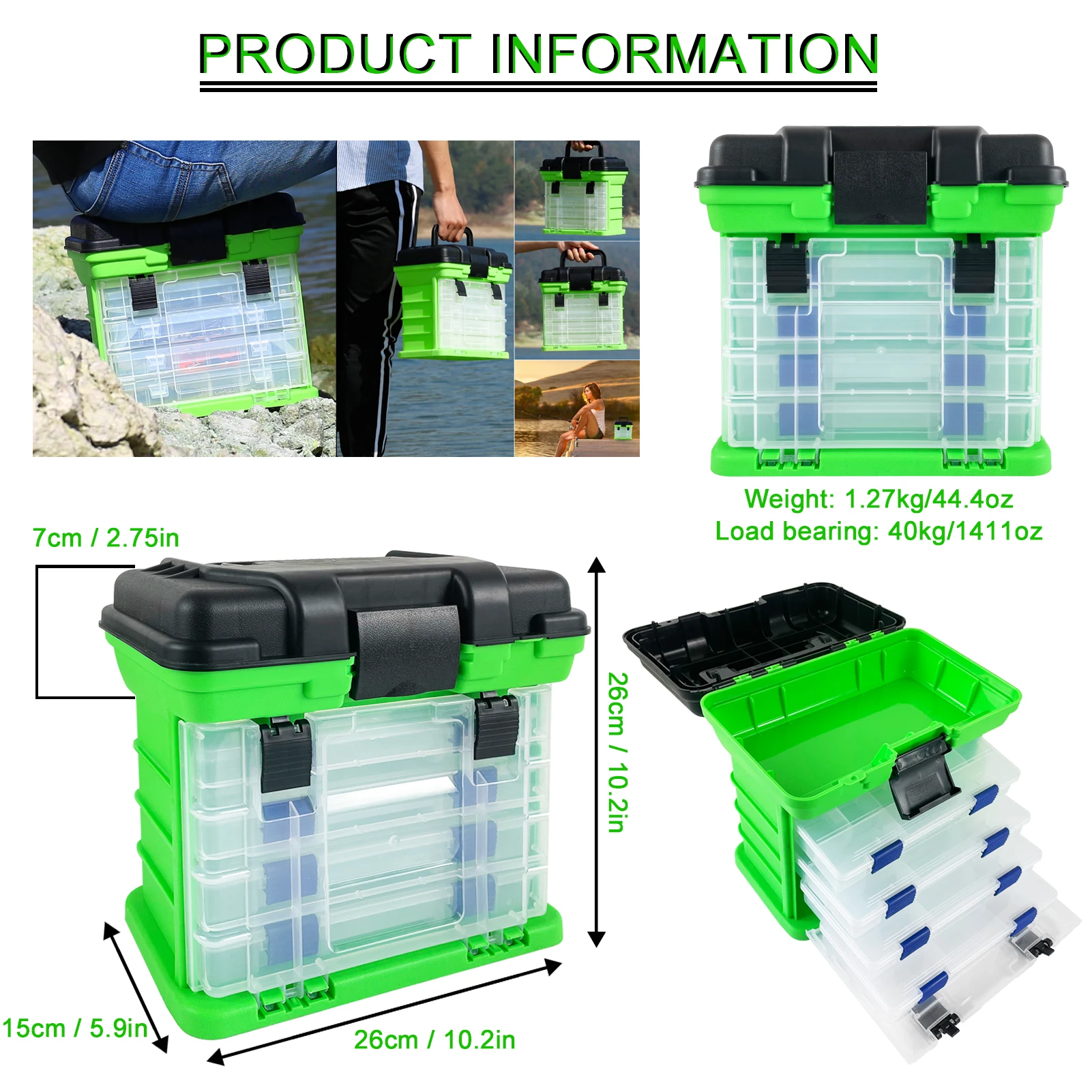 FREE FISHER Caja aparejos pesca mar ABS multiusos - imagen 4