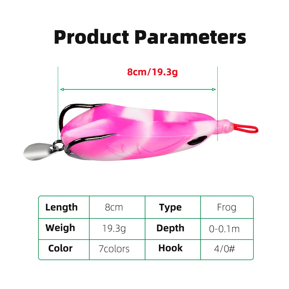 Señuelo de pesca suave con gancho de canal de sangre, anzuelo de rana grande, 19,3g/8cm - imagen 3