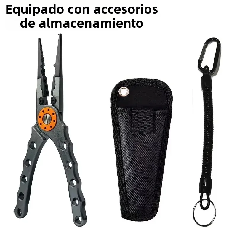 Alicates de pesca Cortador de línea nudo multifuncional tijeras de aleación de aluminio removedor de anzuelos equipo de pesca equipo de pesca esencial
