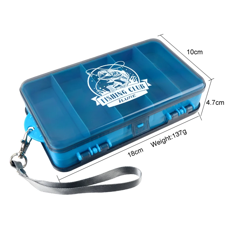 Caja de pesca Caja de aparejos de pescador Cajas de cebo de plástico Accesorios de doble cara Gancho de almacenamiento Señuelo Caja de herramientas Organizador para pesca - imagen 3