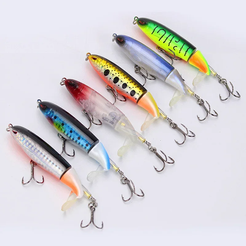 Señuelo de pesca Plopper de agua superior, 10cm, 13,5g, cebo duro Artificial, cola giratoria suave, bagre, lubina, aparejos flotantes, 1 ud.