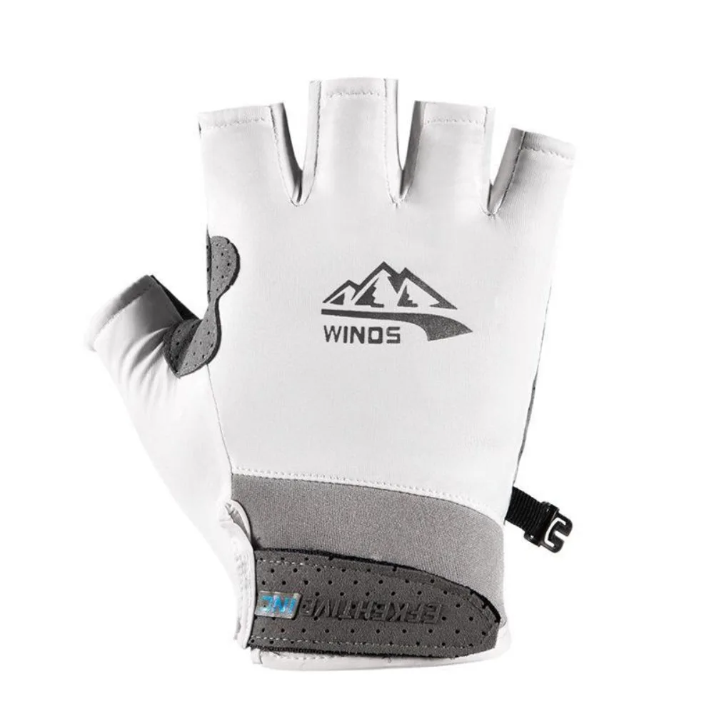 Guantes de pesca Anti-uv de medio dedo, guantes de verano para deportes al aire libre, guantes de montar, guantes de protección solar, guantes transpirables de seda helada para Fitness - imagen 3