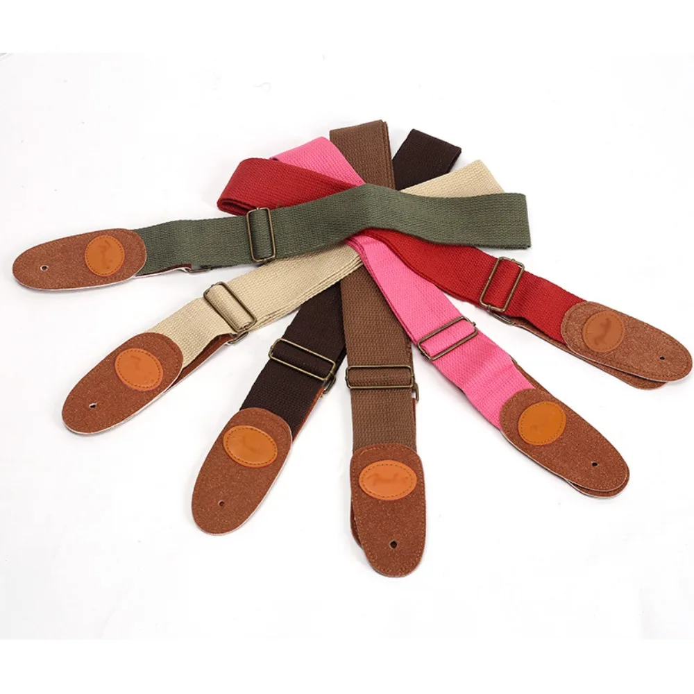 Correa de guitarra de algodón multicolor, correas de algodón, correa de guitarra eléctrica, soporte de correa de guitarra acústica de cuero ajustable
