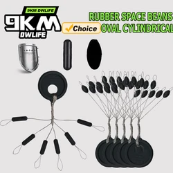 9KM 10Set de granos espaciales de goma 6 en 1 tapón de corcho de pesca flotador ovalado cilíndrico Total 60 uds para accesorios de pesca con mosca aparejos
