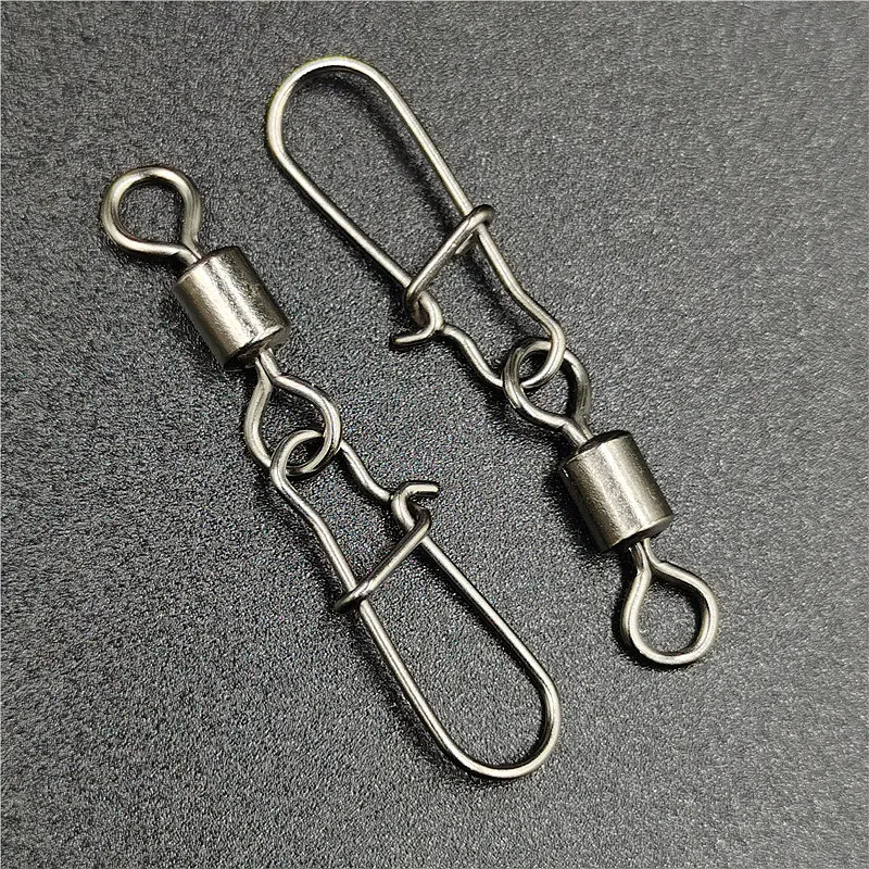 Giratorios con mosquetón de acero inoxidable para aparejos de pesca