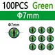 100pcs Green 7mm
