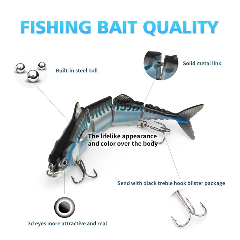 WATERBOY 15cm 31g Wobblers hundidos cebo de pesca multiarticulado 4 secciones Swimbait agua salada atún duro lubina señuelo Artificial - imagen 4