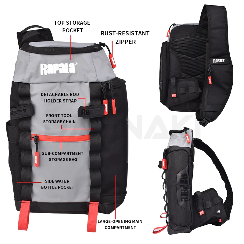 RAPALA-Bolso de la serie Jungle, mochila de pesca, riñonera, bandolera, bolsa de aparejos de pesca, bolsa multifuncional para exteriores - imagen 4
