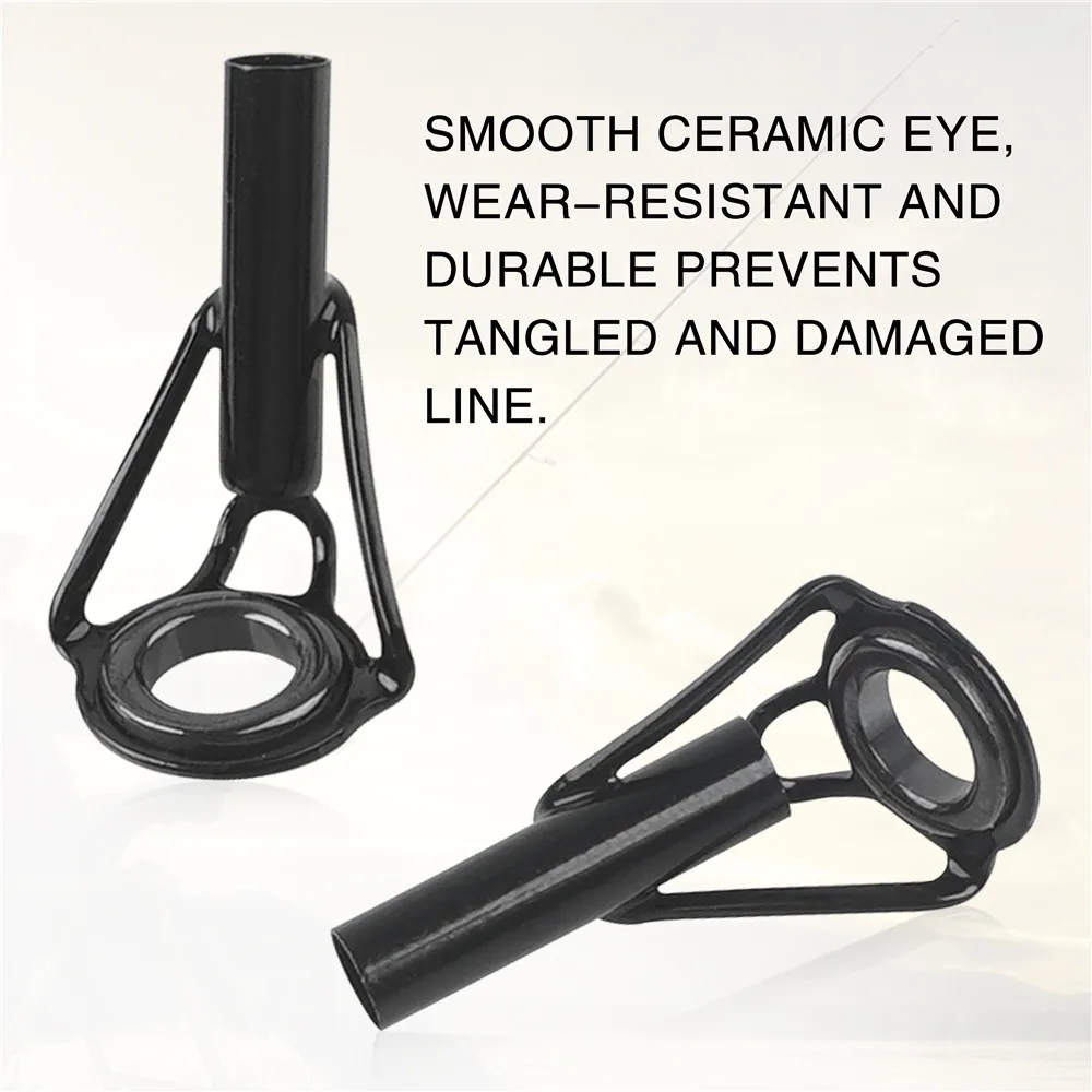 Kit de reparación de puntas de caña de pescar, Kit de 7 tamaños, anillo de cerámica de acero inoxidable, puntas de caña de agua salada, accesorios de pesca de repuesto, 100 piezas - imagen 3