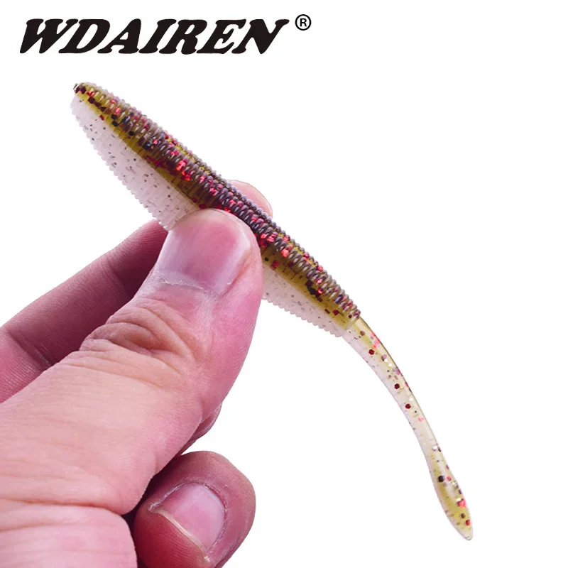 Señuelo de pesca Shad, 6 uds., Easy Shiner, Jigging Wobblers, 10cm, 4,7g, cebo suave, paleta de pesca de carpa, señuelos de silicona de una sola cola - imagen 3