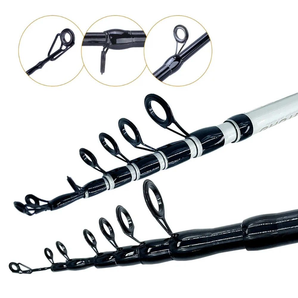 Cañas de pescar telescópicas de 1,6 M-2,4 M, caña giratoria de carbono para Baitcasting, peso ultraligero, accesorios de pesca, peso del señuelo 10-30g - imagen 5