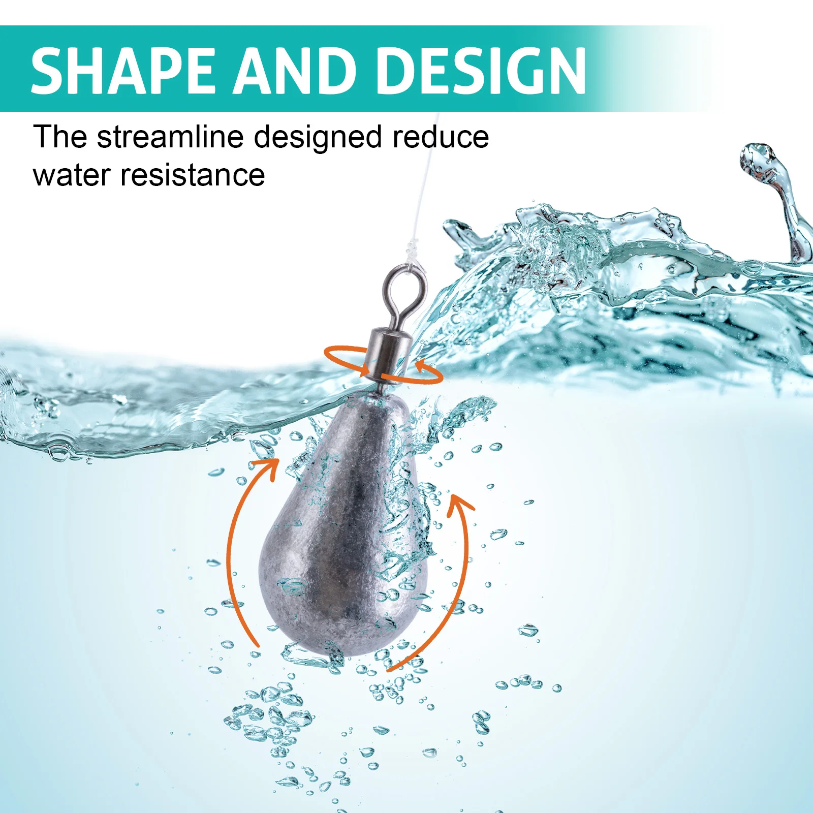 Goture 1/caja de plomos de pesca, surtido de pesas, plomo, forma ovalada, fundición de lubina, gusano, aparejos de bala para pesca en agua dulce y salada - imagen 3