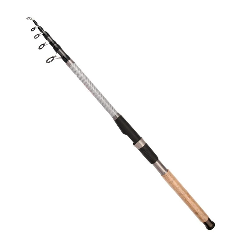 Caña de mar de carbono con mango de madera de imitación, anillo guía triangular de 2,1-3,6 m, caña de pescar de ajuste duro, equipo de pesca - imagen 5