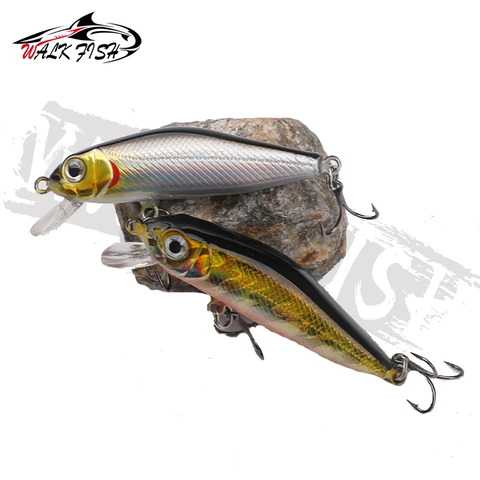 WALK FISH-señuelo de Pesca flotante, cebo duro de plástico con ojos 3D, plantilla Artificial, Wobblers, Crankbait, 5,5 cm, 4,5g - imagen 4
