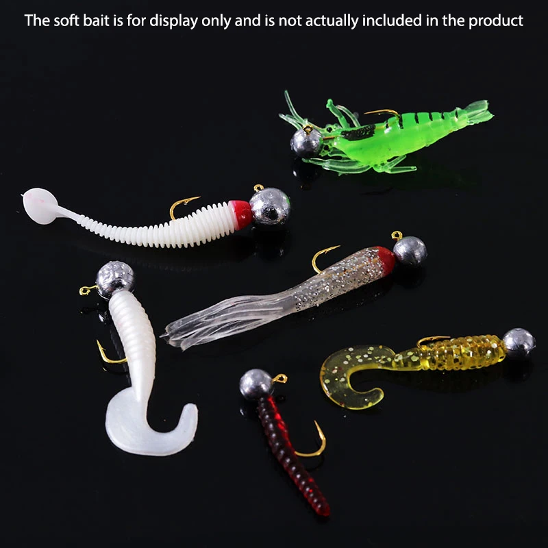 Minianzuelos DE PESCA DE 10 unids/lote, 1g/2g/3g, anzuelo de púas con cabeza de plomo para cebo de gusano blando, accesorios de pesca - imagen 3