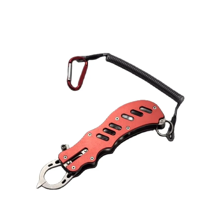 Cómoda pinza buscador de peces de acero inoxidable, agarre de pescado portátil, herramienta de abrazadera de labio, alicate controlador de peces, accesorio