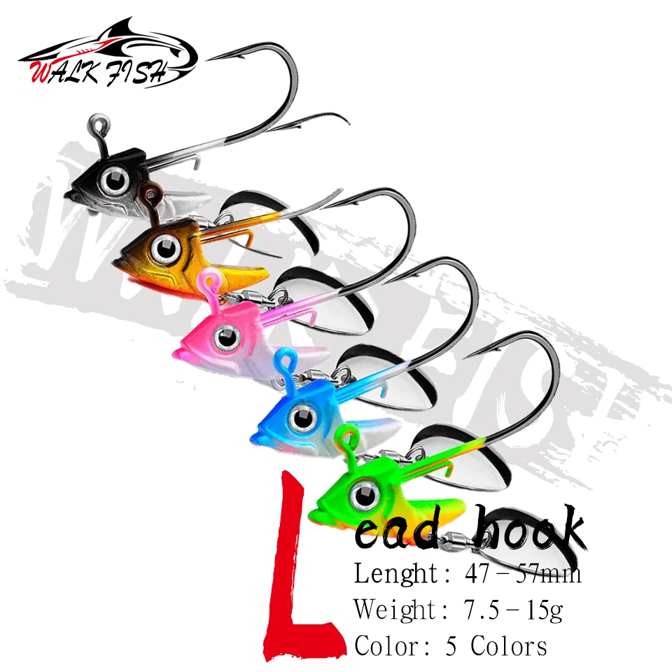 Walk Fish Jig head cabeza biónica con cuchara giratoria – Trucha y mar