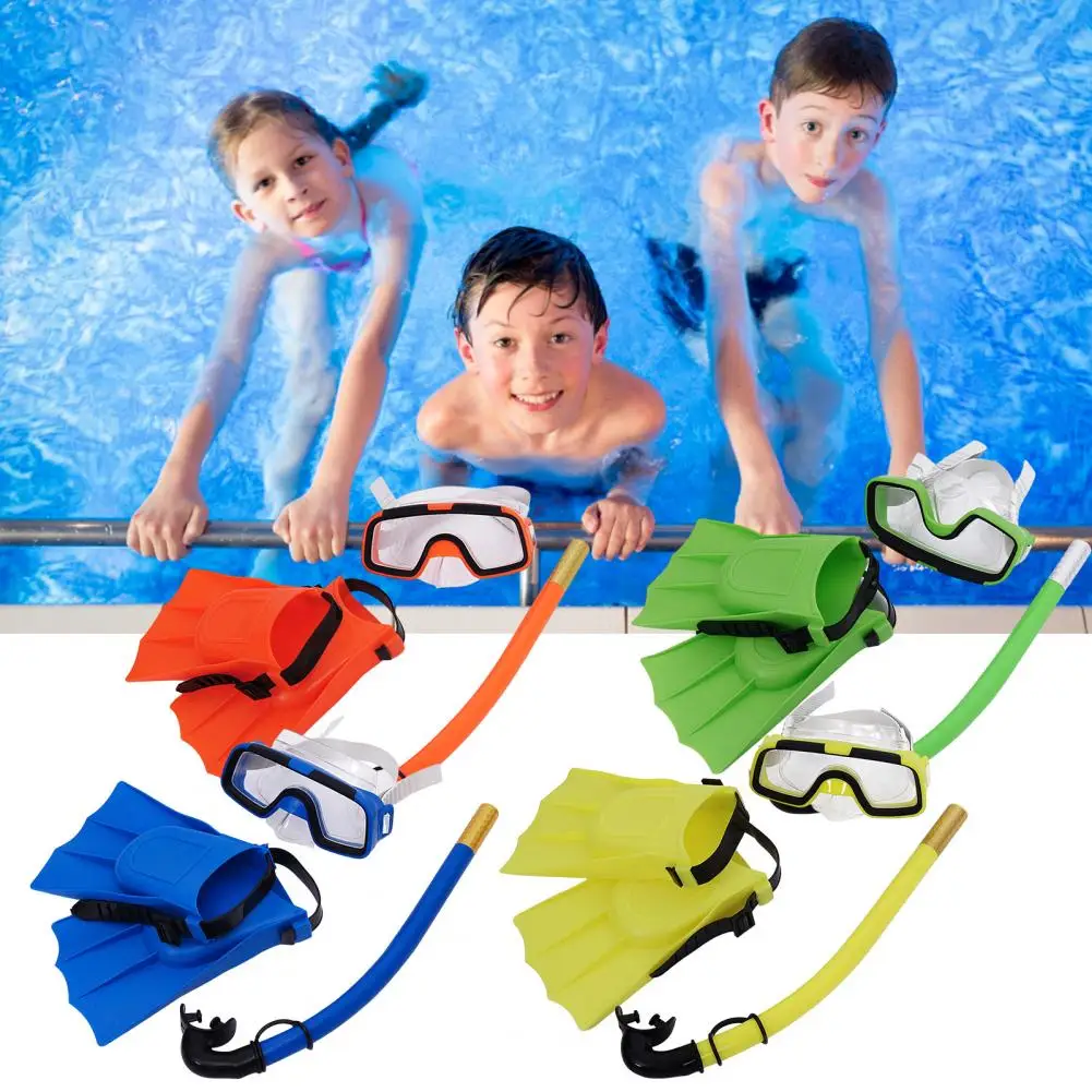 Gafas de buceo para niños, gafas de buceo para surf, aletas de natación, gafas de natación de visión amplia, aletas de natación
