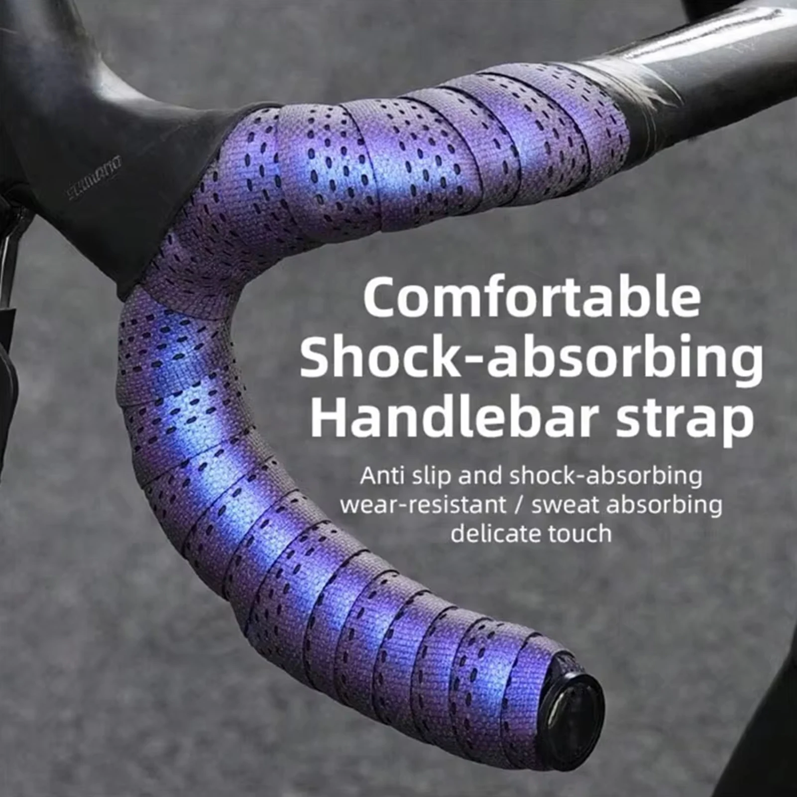 Cinta manillar Eva antideslizante transpirable morada para bicicleta - imagen 5