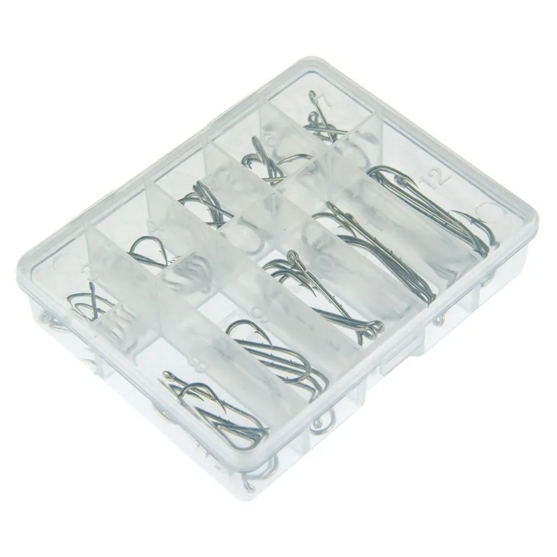 Gancho de pesca individual, abrazadera de pez de carpa de mar, Círculo de bucle abierto con agujero, accesorios de pesca, 50 unids/lote/caja 3-12 # - imagen 2