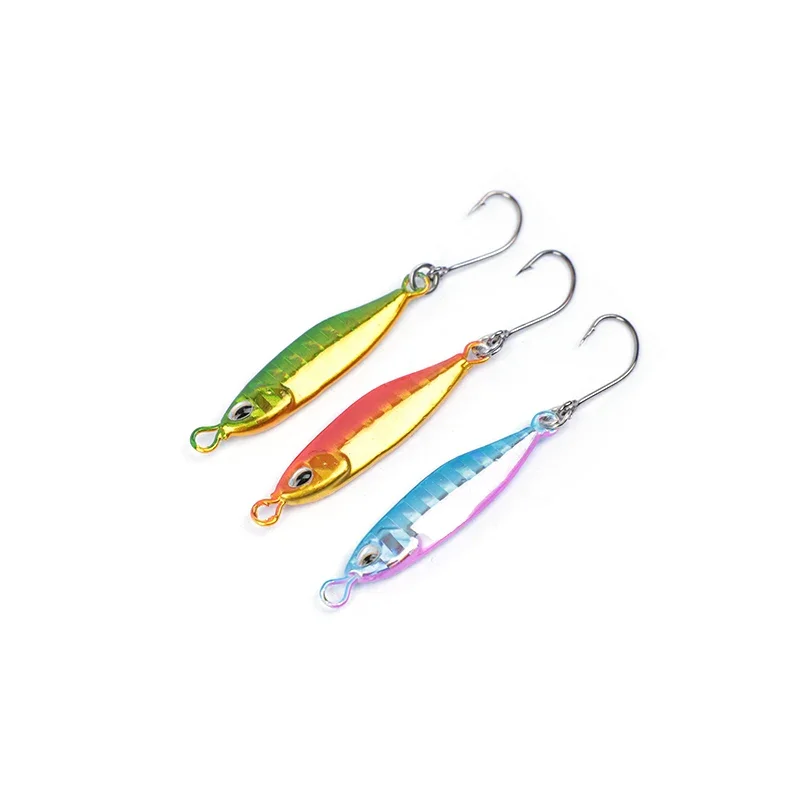 Nuevo Mini señuelo de pesca 3,2 CM 5g cuchara señuelos de Metal Spinnerbait Minnow pez pequeño anzuelo individual Jig Stream trucha hielo de invierno - imagen 2