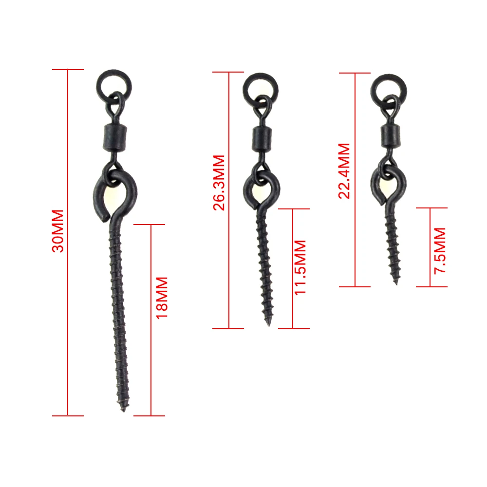 20 piezas tornillo Boilie de pesca de carpa con anillo giratorio D-Rig Chod Rig Terminal aparejos - imagen 3
