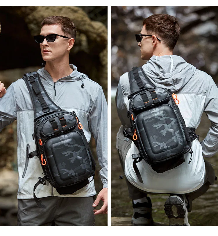 Bolsa de pecho táctica pesca con soporte caña y accesorios - imagen 5