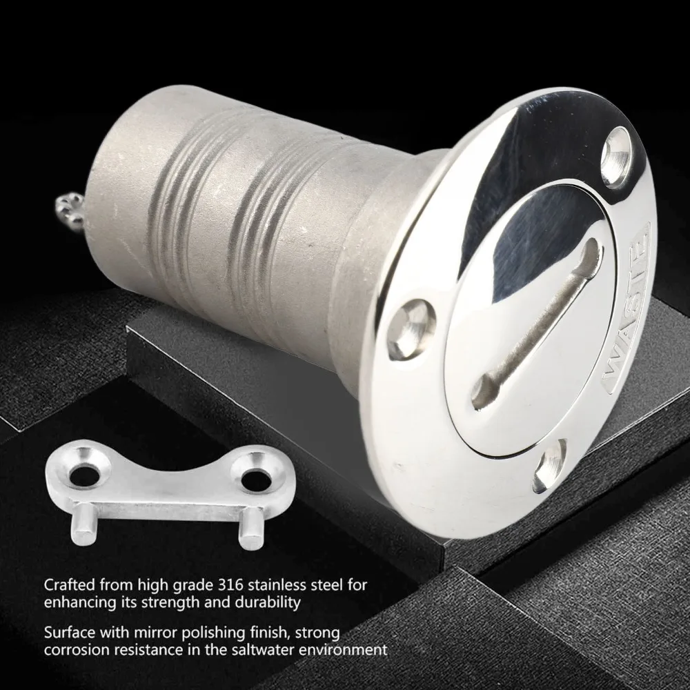 Accesorios para barcos, relleno de cubierta marina de acero inoxidable 316, relleno de tanque de combustible bloqueable de 1,5 pulgadas, acceso al tanque de combustible - imagen 3