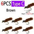 6pcs Brown C