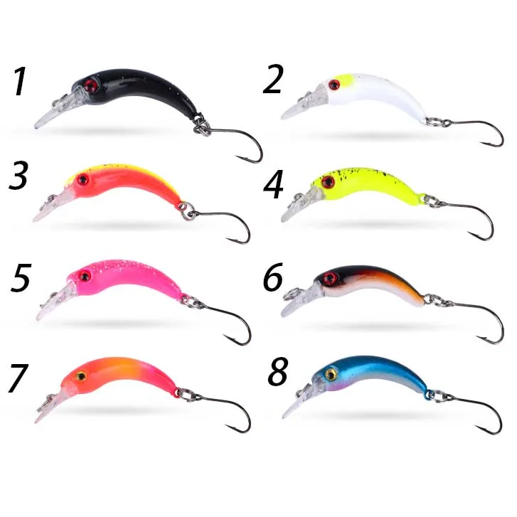 1Pc Mini Minnow señuelo de pesca Wobblers flotante cebo duro Artificial con un solo gancho Jerkbait carpa pesca de lubina - imagen 4