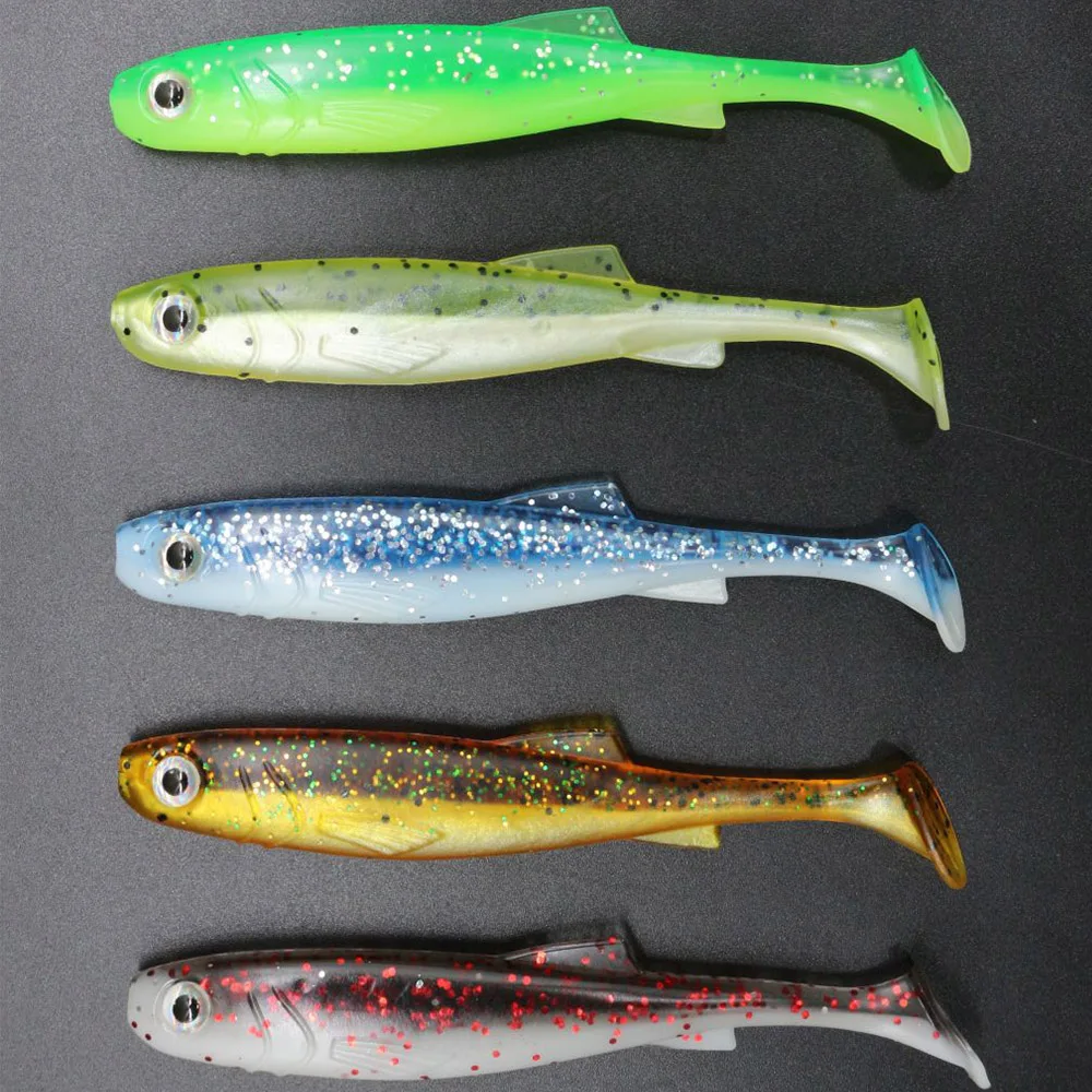 Señuelos blandos de Spark Shad de silicona, cebo Artificial Wobblers de 7,5 cm/10cm/12,5 cm para pesca en agua salada y agua dulce, 5 piezas - imagen 2
