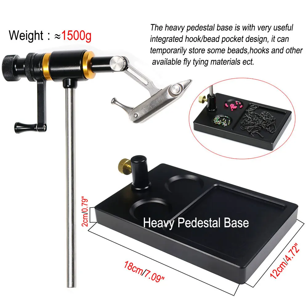 ICERIO 360° °   Roterende Vliegbindset Bankschroef Jig Vissen Lokken Maker Gereedschap Spoel Houder/Threader Zweep Finisher Tool Set 200D Vliegbindset Lijn - imagen 3