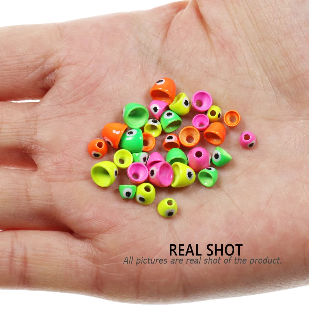 Bimoo, 10 Uds., pintura UV, cuentas de cabeza de cono de latón para ojos, insectos lanosos, serpentina, ninfas, trucha, pesca en agua salada, moscas, señuelo, materiales para atar - imagen 5