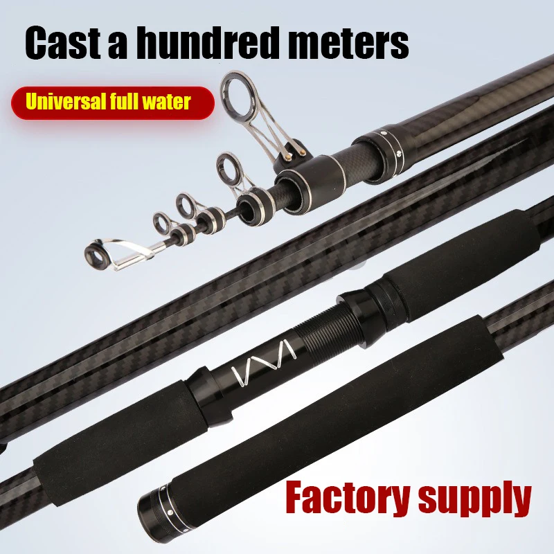 3.6M-4.5M Telescopic Fishing Rod Carbon Portable Spinning Fishing Pole for Boat Saltwater Freshwater Surfcasting Baitcasting R - imagen 4