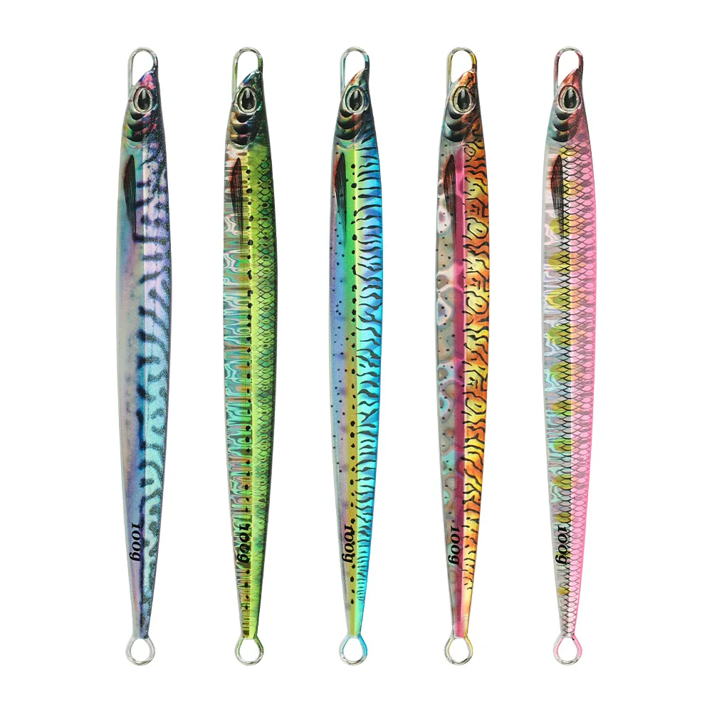 JIGGINGPRO 60g 80g 100g Impresión 3D Jig de velocidad señuelo de Jigging de Metal cebo de pesca señuelo de pesca de agua salada - imagen 3