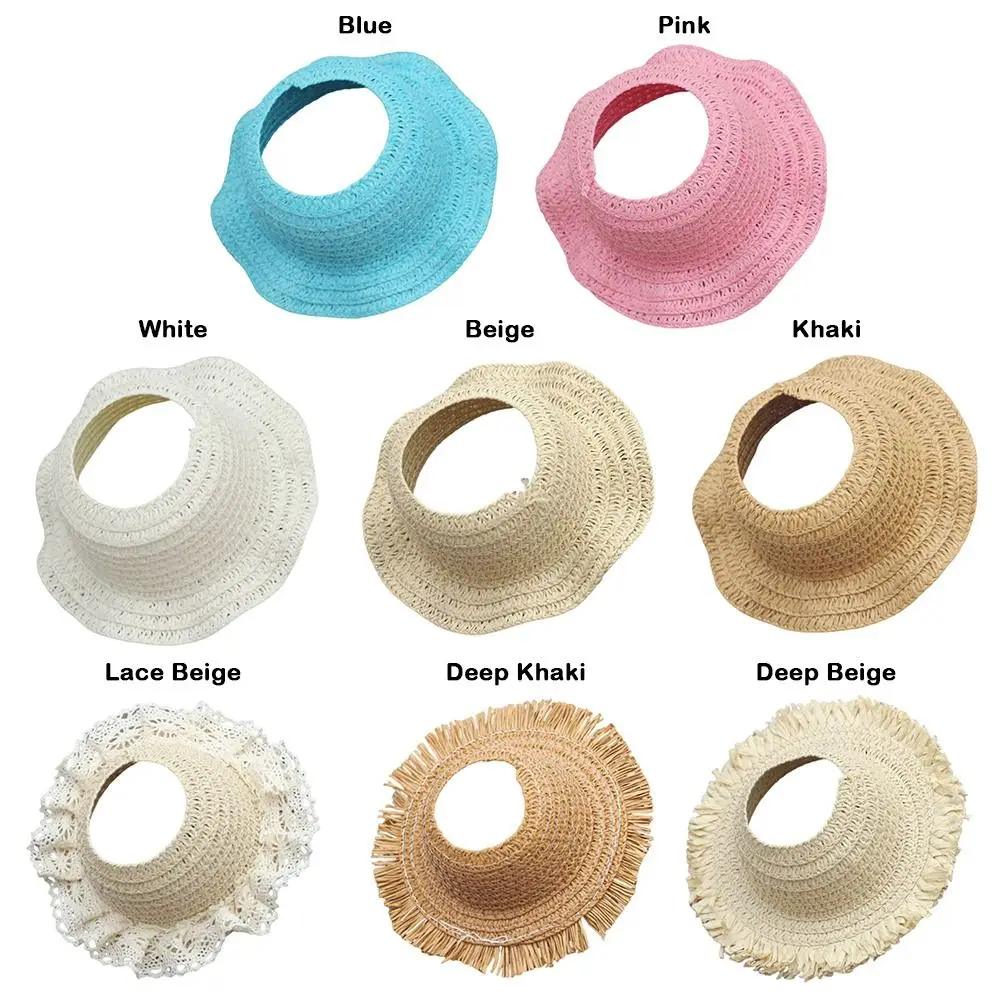 Moda para 17CM para sombrero tejido reemplazo sombrero de pescador DIY hecho a mano sombrero de paja muñeca - imagen 5