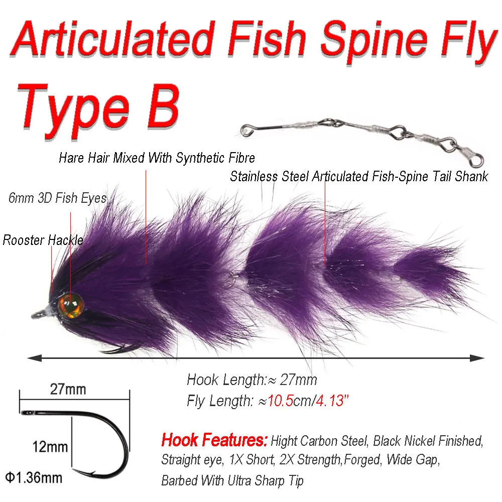 ICERIO-cebos articulados de columna vertebral de pescado, 1 pieza, 1/0, 4,13 pulgadas, cambiador de juego fino, para trucha, tarpón, pesca en agua salada - imagen 3