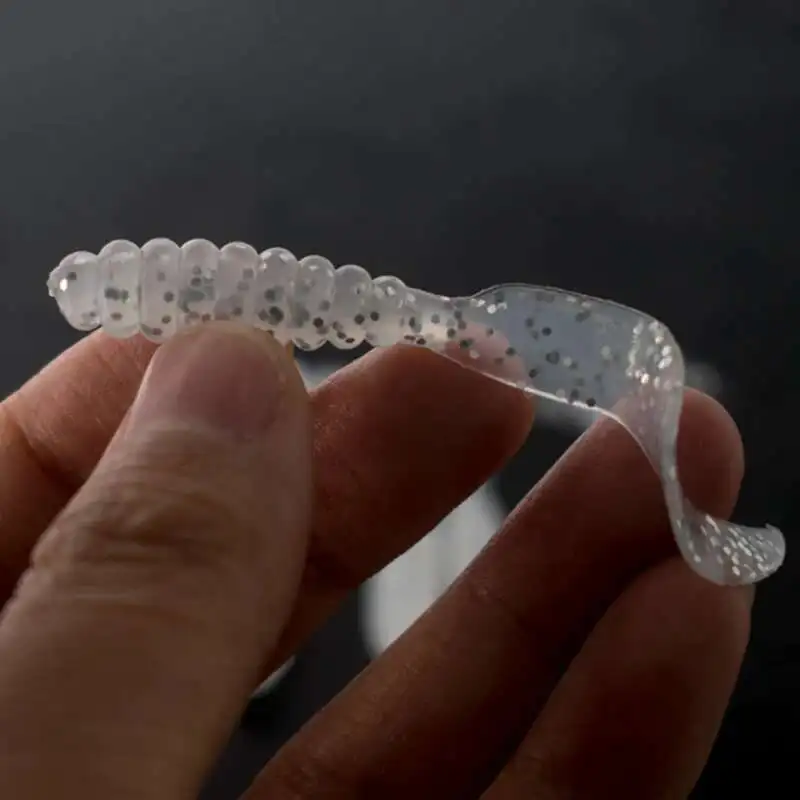 Señuelo de pesca suave realista, cebo Artificial de cola de gusano, Océano, río, lago, Tilapia, perca, 15 unids/lote - imagen 3