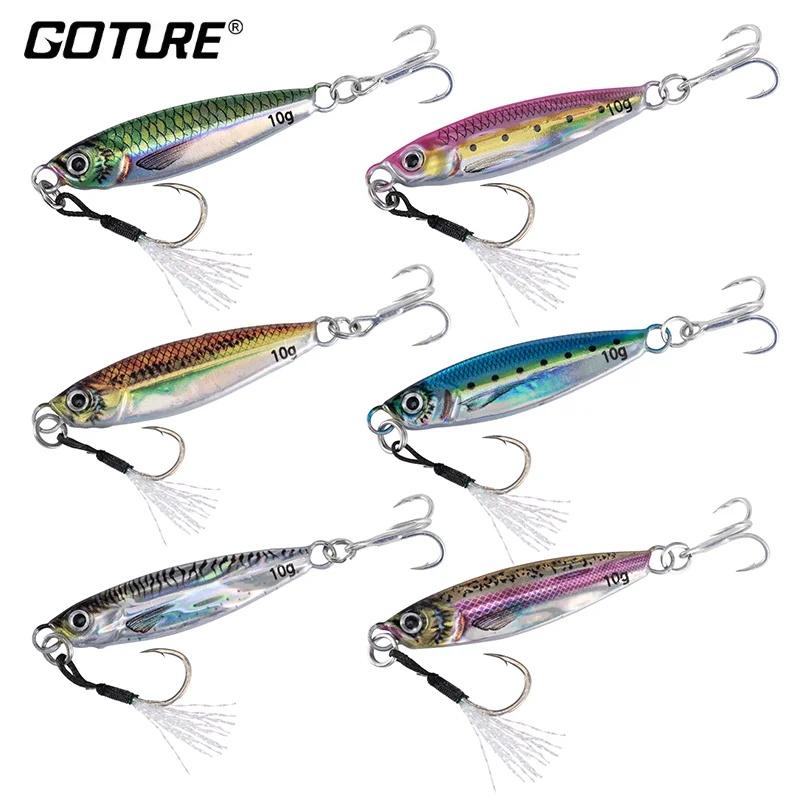 Cuchara Jigging Goture con anzuelo auxiliar y triple para mar
