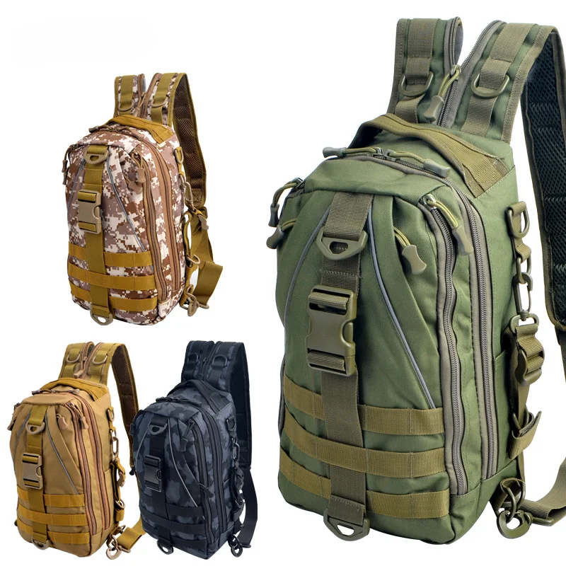 Mochila táctica militar, bolso de hombro Molle de camuflaje del ejército, deportes al aire libre, montar, senderismo, Camping, caza, mochila impermeable