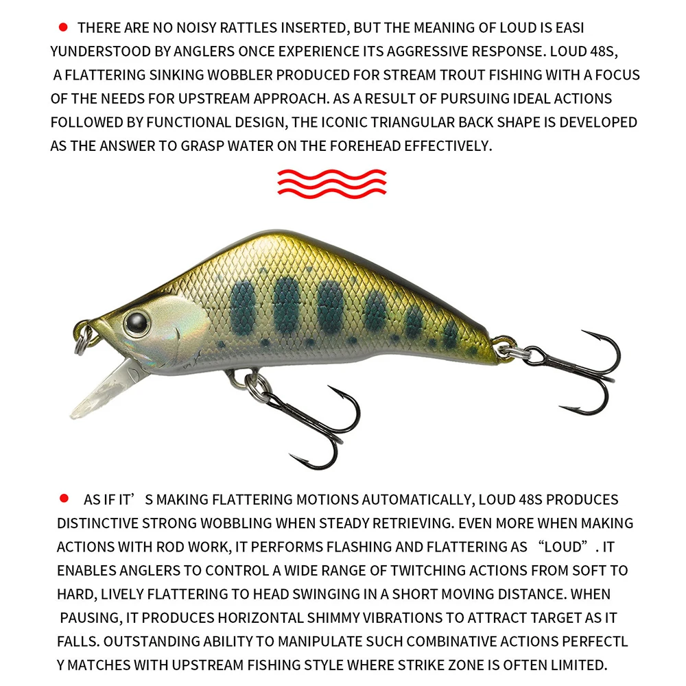 4,8 cm 3,8g señuelo de pesca Micro Minnow Wobbler TIM48S hundimiento cebo duro Artificial Jerkbait Swimbait Mini flujo trucha cebo para lubina - imagen 5