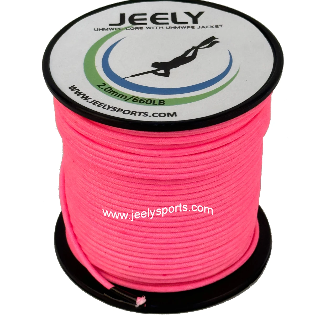 Cuerda rígida redonda trenzada doble de fibra UHMWPE de 2 mm, 50 m, 660 lb - imagen 2