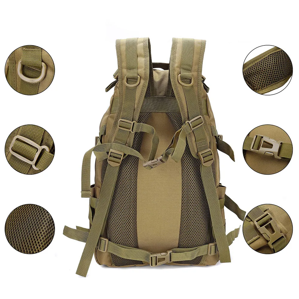 JYMCW-mochila táctica de 40L, bolsa de asalto MOLLE, mochila táctica militar del ejército, mochila de Camping, mochila de viaje, bolsa de insectos para exteriores - imagen 5