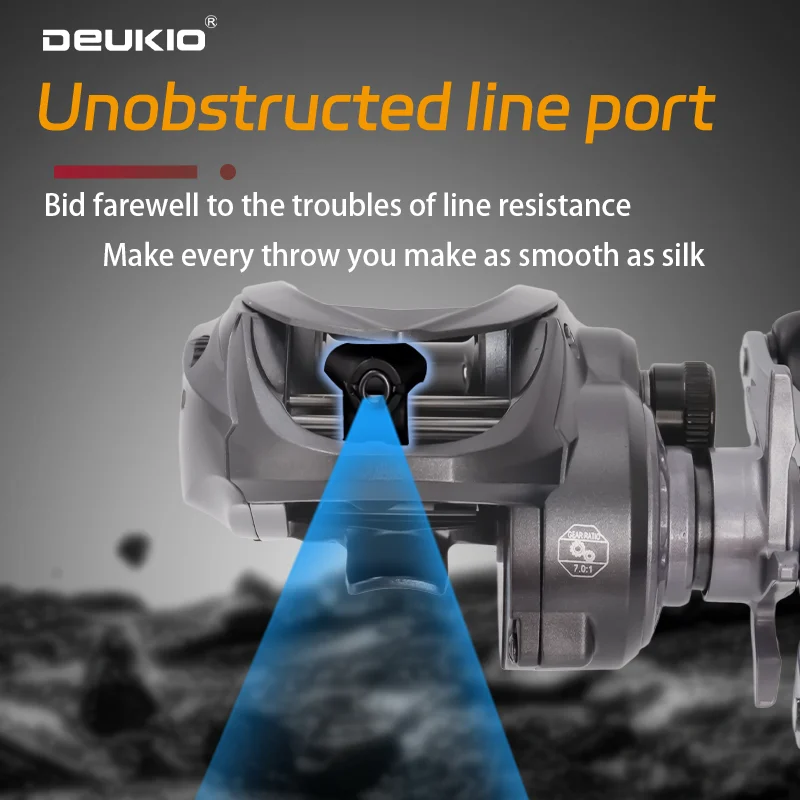 Carretes de pesca DEUKIO con Control Digital, carretes de pesca ultraligeros de 155g, relación de engranaje 7,0:1, arrastre máximo de 4KG, 5 + 1 rodamientos de bolas, bobina de pesca - imagen 4